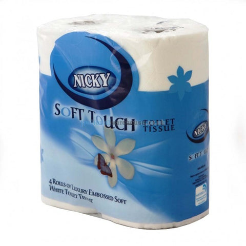 Nicky Soft Touch - 2 Ply Toilet Paper - Pack of 4 - Chaffinch Student Living - Student Essentials Packs